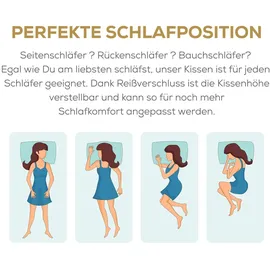 Schlafmond Kopfkissen LILLY 40 x 80 cm Beige