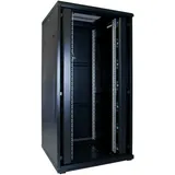 DSIT 32HE 19” Serverschrank mit Glastür (BxTxH) 800 x 800 x 1600mm - Schwarz - Traglast 800 kg