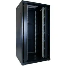 DSIT 32HE 19” Serverschrank mit Glastür (BxTxH) 800 x 800 x 1600mm - Schwarz - Traglast 800 kg