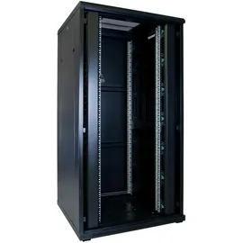 DSIT 32HE 19” Serverschrank mit Glastür (BxTxH) 800 x 800 x 1600mm - Schwarz - Traglast 800 kg