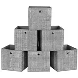 Songmics Aufbewahrungsbox 30 x 30 x 30 cm 6-tlg. grau