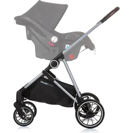 Chipolino Kinderwagen Aura 2 in 1 umbaubar Wickeltasche Sitz umkehrbar bis 22 kg schwarz