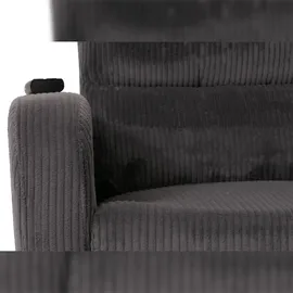 Mendler Fernsehsessel HWC-K62, Relaxsessel TV-Sessel Liege, Liegefunktion Aufstehhilfe, Metall Stoff/Textil Cord ~ dunkelgrau