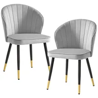 Wohnling 2er Set Esszimmerstuhl Samt WL6.950 grau