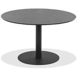 Natur24 Gartentisch Gartentisch Bistrox 125 rund Tischplatte HPL Granit Stahl Anthrazit