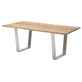 Niehoff Noah Gartentisch 220 x 95 x 76 cm Teak geölt/braun/silberfarben