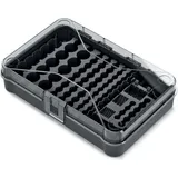 Kistenberg Batteriebox Sortierbox Aufbewahrungsbox für 115 Batterien Organizer Transparent Kunststoff ohne Batterien 295 mm x 195 mm x 70 mm