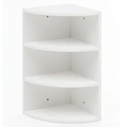 KADIMA DESIGN Eckregal NIDDA: Modern, 3 Fächer, runde Front, Melaminharz-Beschichtung, schneller Aufbau.