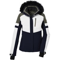 killtec Damen Skijacke/Funktionsjacke in Daunenoptik mit abzippbarer Kapuze und Schneefang KSW 101 WMN SKI QLTD JCKT, midnight, 36, 42038-000