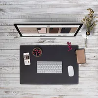 Solo Pelle Hochwertige Schreibtischunterlage Leder für Bürotisch - handgefertigte Schreibunterlage aus Leder - Edel Schreibtisch Unterlage (Matt Schwarz, 33cm x 46cm)