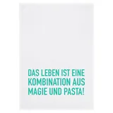 17;30 HOME Geschirrtuch weiß, Pasta mit Magie in türkis