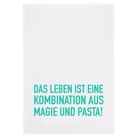 17;30 HOME Geschirrtuch weiß, Pasta mit Magie in türkis