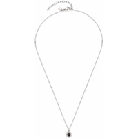 LEONARDO Kette mit Anhänger Halskette Isa, 023346, 023348 mit Glasstein oder Glasperle und Zirkonia (synth) schwarz-weiß