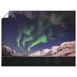 Artland Poster »Nordlicht Norwegen I«, Himmel, (1 St.), als Alubild, Leinwandbild, Wandaufkleber oder Poster in versch. Größen Artland Farbe Bild(er): grün