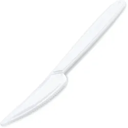 VEPATIM 100x Mehrweg Messer 18,5 cm weiß wiederverwendbar 125 Waschzyklen PP