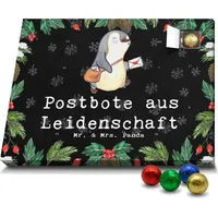 Mr. & Mrs. Panda Schoko Adventskalender Postbote Leidenschaft - Schwarz - Geschenk, Briefzusteller, Abschied, Jubiläum, Rente, Schokoladen Advents... - Schwarz