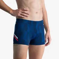 Badehose Boxer Herren - Fiti blau/weiß stahlblau|jeansblau DE 44 / FR 38