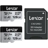 Lexar Uhsi/u3/a2/4k R205/w150 Microsdxc-karte - Silver Plus UHS-1 128GB X2