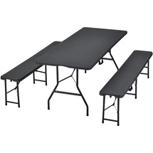Juskys Amberg Set 3-tlg. schwarz klappbar