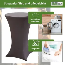 Trutzholm 2x Stehtischhusse Stretch 70 cm anthrazit Tischdecke Husse Bistrotisch Partytisch