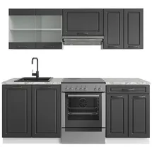 Vicco Küchenzeile R-Line 200 cm Anthrazit/Weiß