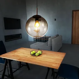 GLOBO Hänge Pendel Leuchte Glas Design Lampe Decken Kugel braun amber Wohn Zimmer Beleuchtung