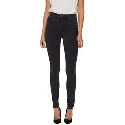 Noisy May Damen Jeans NMCALLIE HW SKINNY JEANS VI069DG Skinny Fit Grau Hoher Bund Reißverschluss W 25 L 30