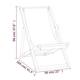 vidaXL Liegestuhl Teak 56 x 105 x 96 cm creme