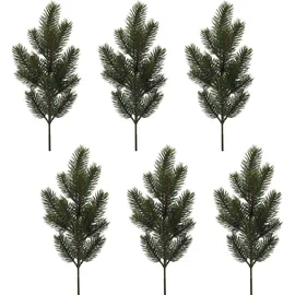 Creativ green Winterliche Kunstpflanze CREATIV GREEN "Weihnachtsdeko", grün, H:50cm, Kunststoff, Kunstpflanzen, Zweig, 6 Stück im Set