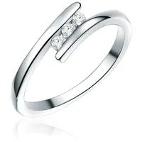 Rafaela Donata Silberring Verlobungsring aus 925 Sterling Silber, mit Zirkonia silberfarben 56