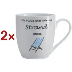 Ritzenhoff & Breker Becher Auszeit Strand 500 ml 2 Stück weiß