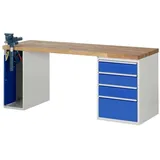 Rau Werkbank Modell 7510 mit 4 Schubladen und Schrank BxTxH 2000x700x840mm