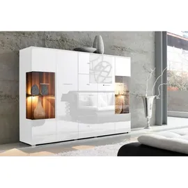 Innostyle Highboard 143 x 150 x 42 cm Weiß / Pinie hell / Artisan Eiche Optik