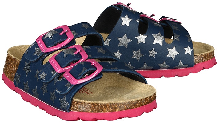 Superfit - Fußbett-Pantoletten STERNE in dunkelblau/pink, Gr.36