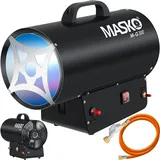 MASKO MASKO® Gasheizgebläse Gasheizer Heizkanone Gasheizstrahler Bauheizer Gas Heizgerät heizstrahler Heißluftgenerator inkl. Gasschlauch & Druckminderer Heizgebläse für handelsübliche Gasflaschen