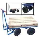 Baumarktplus XXL Profi Plattformwagen 500 kg Transportwagen 120x80 cm Palettenwagen mit Bremse Magazinwagen