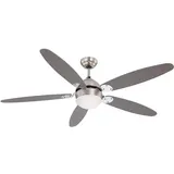 GLOBO Azura 132 cm Deckenventilator nickel/verchromt mit Licht