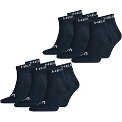 HEAD Herren Damen Unisex Quarter Kurzschaft Sport Socken - 6er 9er 12er Multipack in 35-38 6er Pack