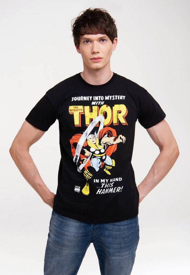 LOGOSHIRT T-Shirt Marvel Comics - Thor, Journey mit lizenziertem Print schwarz XL