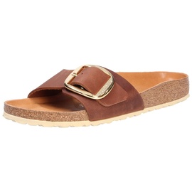 Birkenstock Madrid Big Buckle Nubukleder geölt schmal cognac 38