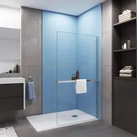 AICA Walk in 100x200cm Duschwand 8mm NANO ESG-Glas Duschabtrennung mit Duschregal Handtuchhalter Duschtrennwand
