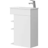 Vicco Badmöbel-Set Amadeo Weiß 2-teilig Waschbecken Waschtischunterschrank kleine Tür