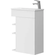 Vicco Badmöbel-Set Amadeo Weiß 2-teilig Waschbecken Waschtischunterschrank kleine Tür