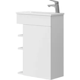 Vicco Badmöbel-Set Amadeo Weiß 2-teilig Waschbecken Waschtischunterschrank kleine Tür