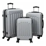 vidaXL Koffer mit Schloss 3 pcs Silber 50 x 31 x 78 cm ABS Kunststoff