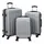 vidaXL Koffer mit Schloss 3 pcs Silber 50 x 31 x 78 cm ABS Kunststoff