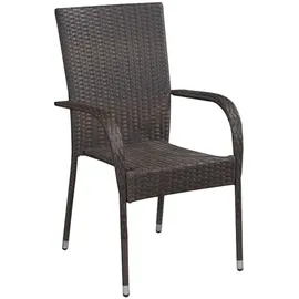furnicato Gartenstuhl 55,5 x 95 x 53,5 cm braun 4 St.