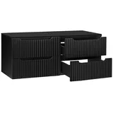 Lomadox - Doppelwaschtisch-unterschrank 160cm, In schwarz Newport-56-black