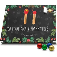 Mr. & Mrs. Panda Schoko Adventskalender Streichhölzer - Schwarz - Geschenk, Liebesbeweis, Verlobung, Heiratsantrag, Liebesgeschenk, Ehemann, Schok... - Schwarz