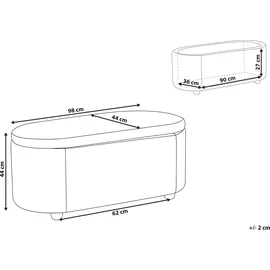 Beliani Polsterbank Hayward Hellgrau 98 x 40 x 48 cm